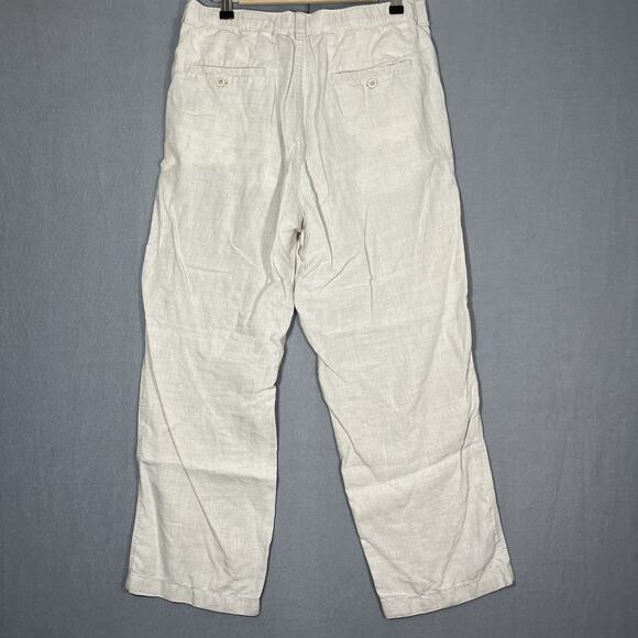 Tommy Bahama Womens Relax Fit Linen Pants M Beige Straight Leg High‎ Rise Woven - Picture 5 of 12